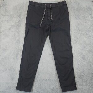 James Perse Joggers Mens XL Black Slim Tapered Pull On Drawstring Stretch Cotton